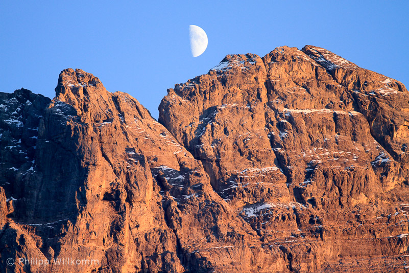 Moon over Eiger, Switzerland