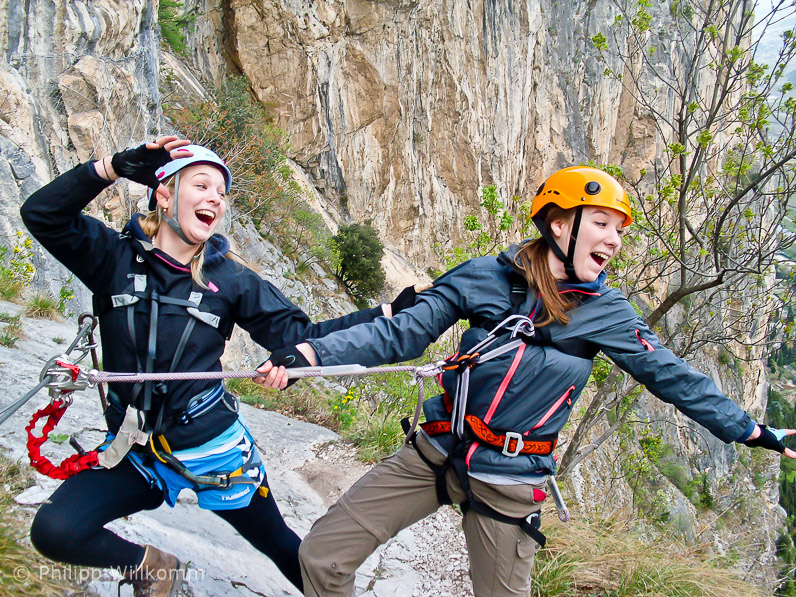 Einklettern am Colodri