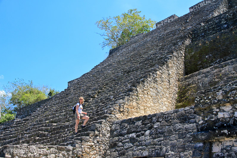 Steile Stufen in Calakmul