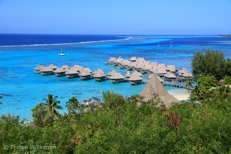 Overwater Bungalows von oben
