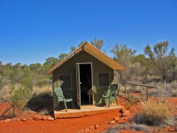 Unser Quartier am Kings Canyon mit Terasse